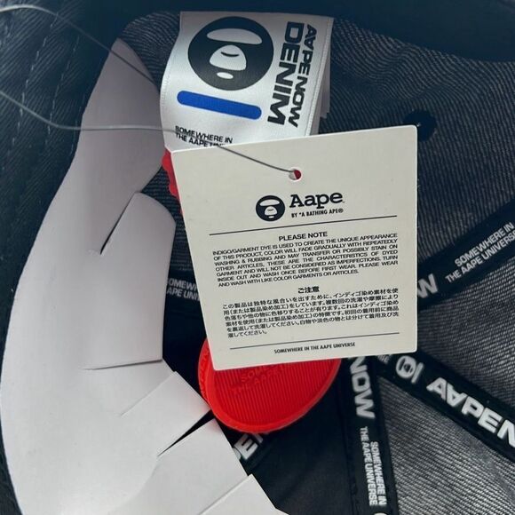 Aape by A Bathing APE hat - black denim cap- NWT - Picture 5 of 6